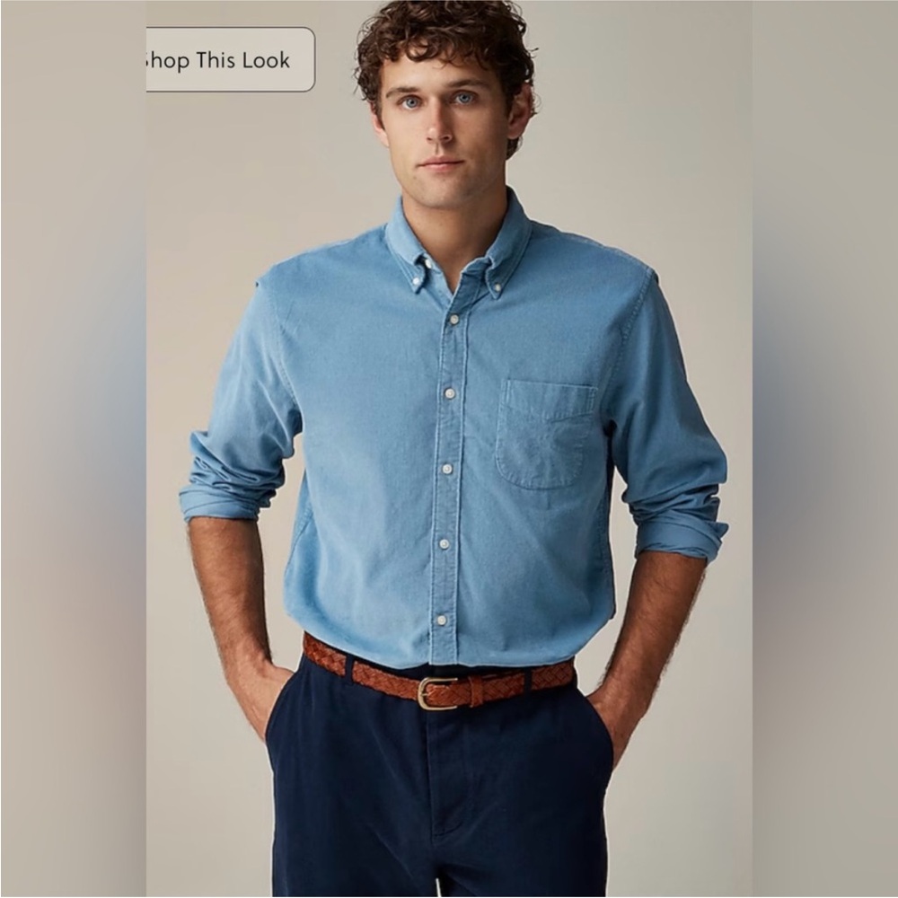 J. Crew Men’s blue Fine-wale corduroy shirt